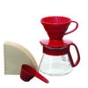 Hario V60 Color Dripper & Pot Red -Beste Café Geschäft 101451 101451 hario v60 color dripper pot red 1