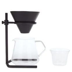 Kinto Handfilter Kaffee Set Schwarz 4 Tassen